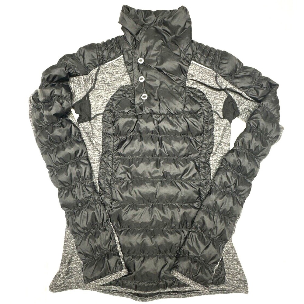 Lululemon RUN INSULATOR Pullover 650-Fill Down Black Jacket Womens Size 4